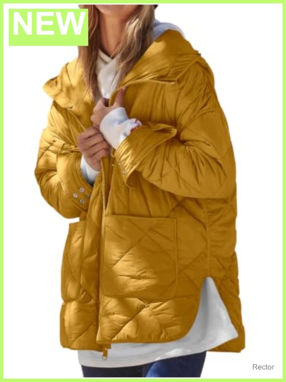 Quilted Puffer Jacket Hooded Lightweight Winter Coat Women